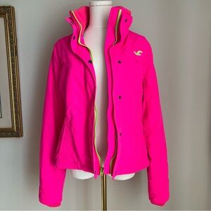 FLASH SALE 🖤 Hollister Neon Pink Jacket with Logo